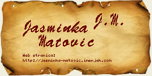 Jasminka Matović vizit kartica